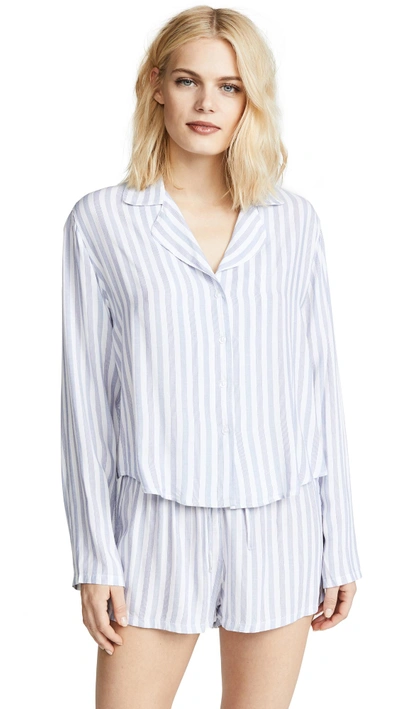 Rails Long Sleeve Short Pj Set In Bermuda Stripe