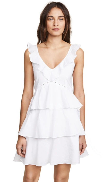 Kos Resort Tiered Mini Dress In White