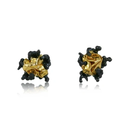 Karolina Bik Jewellery Naphta Earrings Black And Gold