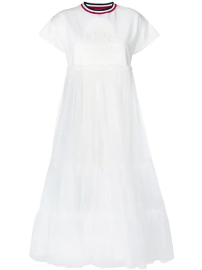 Moncler T-shirt Tulle Dress In White