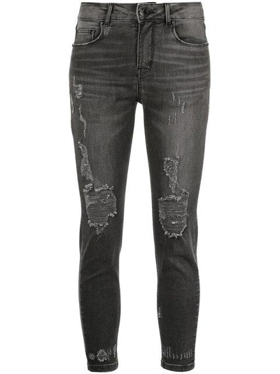 Amapô Cropped Skinny Jeans - Black