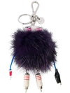 Prada Trick Robot Keyring - Purple In Pink & Purple