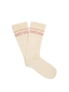 Gucci Cotton Socks With Gvcci Xxv In Bianco