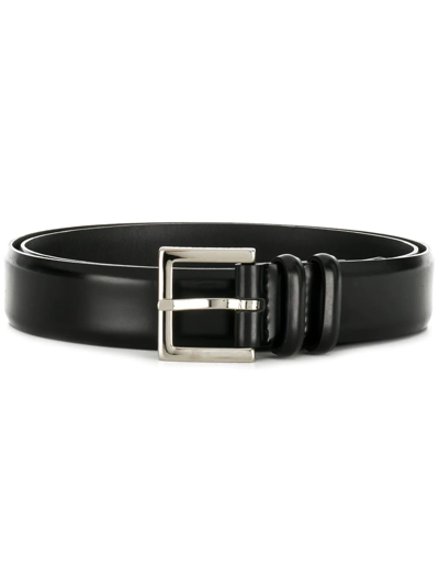 Orciani Toledo Brushed Leather Belt In Black