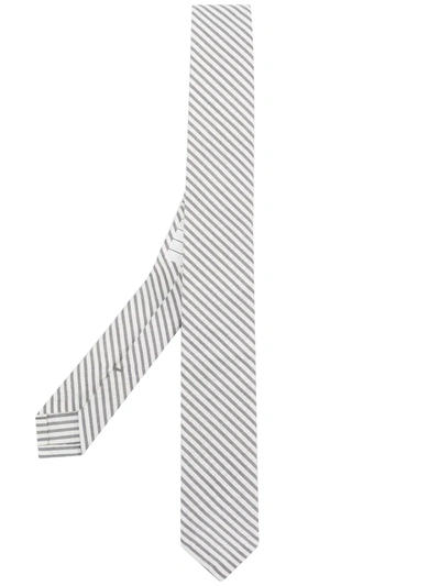 Thom Browne Classic Seersucker Tie In Grey