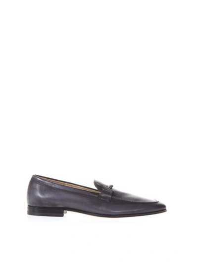 Tod's Double T Black Leather Mocassins