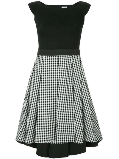 Guild Prime Contrasting Gingham Panel Dress - Black