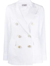 Alberto Biani Double-breasted Embroidered Blazer Jacket In White