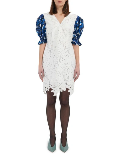 Msgm Embroidered Dress In White
