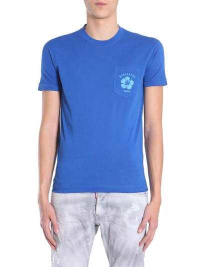 Dsquared2 Round Collar T-shirt In Blu