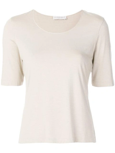 Le Tricot Perugia Basic T-shirt In Neutrals