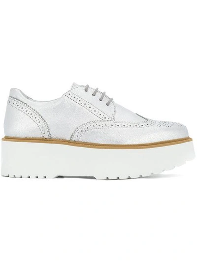 Hogan Platform Brogues - Metallic