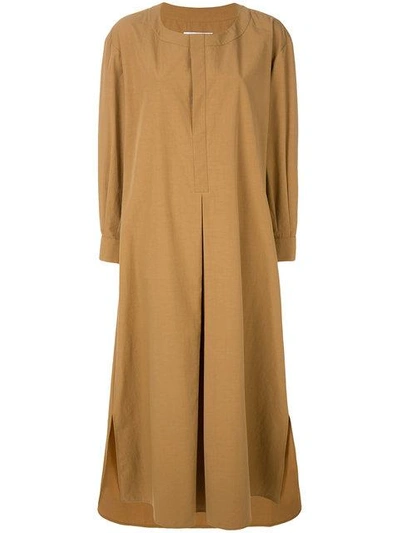 Cristaseya Long Sleeves Shirt Dress - Brown