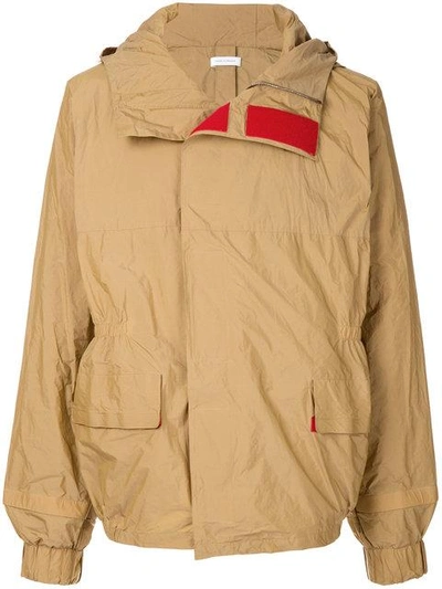 Jil Sander Contrast Touch-strap Jacket In Brown