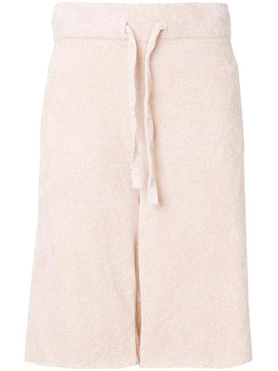 Laneus Pink Chenille Shorts In Rose-pink