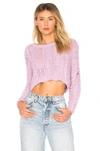 Lovers & Friends Distress Me Out Sweater In Lavender