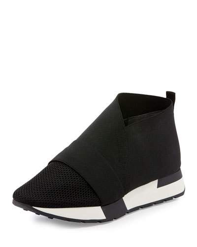 Balenciaga Elastic & Mesh High-top Sneaker, Black/white | ModeSens