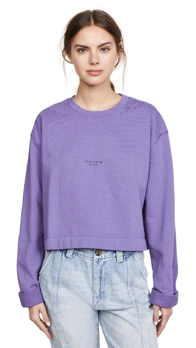 Acne Studios Odice Cotton Jersey Sweatshirt In Violet