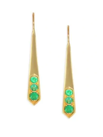 Ila Women's Livia 14k Gold & Emerald Earrings In Yellow Gold
