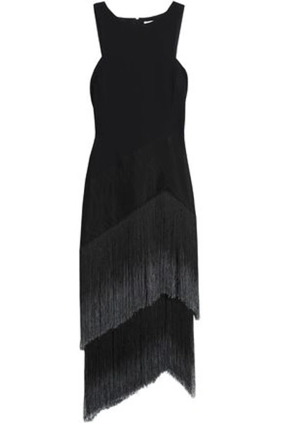 Amanda Wakeley Woman Asymmetric Fringed Knitted Dress Black