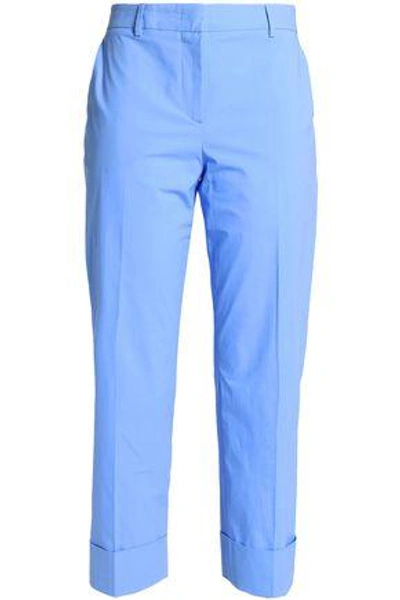 Emilio Pucci Woman Cropped Stretch-cotton Tapered Pants Light Blue