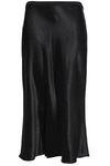 Vince Woman Satin Midi Skirt Black