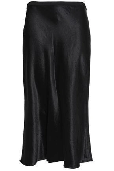 Vince Woman Satin Midi Skirt Black