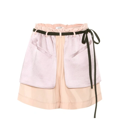 Valentino Crêpe And Satin Shorts In Pink
