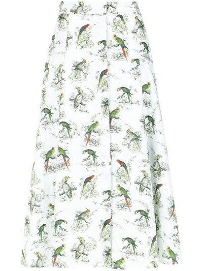 Andrea Marques Bird Print Patte Skirt