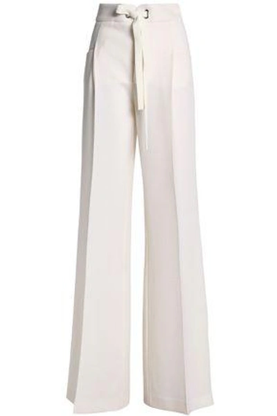 Roland Mouret Woman Morely Wool-crepe Wide-leg Pants White