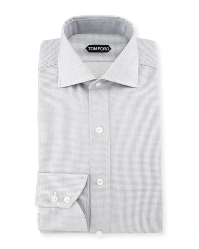 Tom Ford Tiny-dot Stripe Slim-fit Shirt, White/black