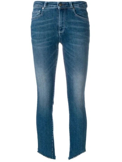 Acynetic Loren Kaylor Skinny Jeans W/ Grommet Asymmetric Hem