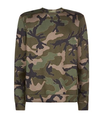 Valentino Camouflage Print Neoprene Sweatshirt | ModeSens