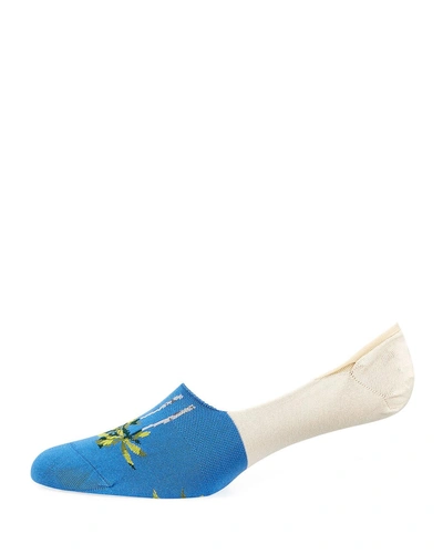 Marcoliani Atoll No-show Socks In Blue Pattern
