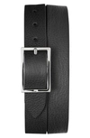 Shinola Men's Reversible Rectangular-buckle Leather Belt In Black