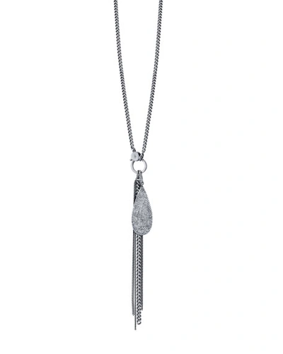 Sheryl Lowe Long Diamond Teardrop Chain Necklace