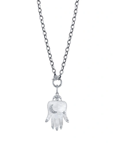 Sheryl Lowe Diamond Hand Of Fortune Necklace