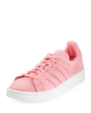 Adidas Originals Campus Stitch & Turn Suede Lace-up Sneakers, Chalk Pink