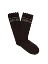 Gucci Embroidered Logo Socks In Black