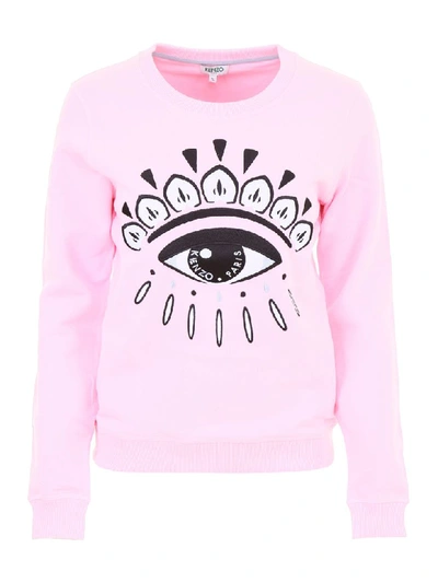 Kenzo Eye Embroidery Sweatshirt In Rose Flamantrosa