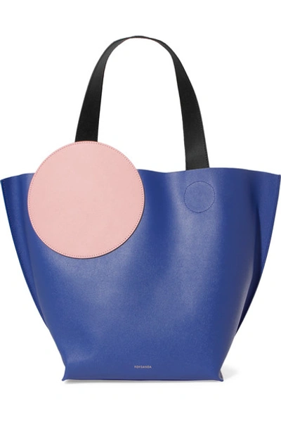 Roksanda Eider Color-block Textured-leather Tote In Blue