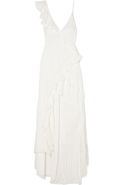 Jonathan Simkhai Lace-trimmed Swiss-dot Silk-georgette Gown In Ivory