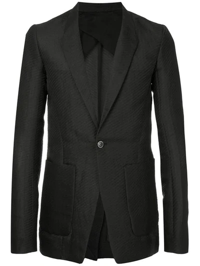 Rick Owens Textured Casual Blazers In Black