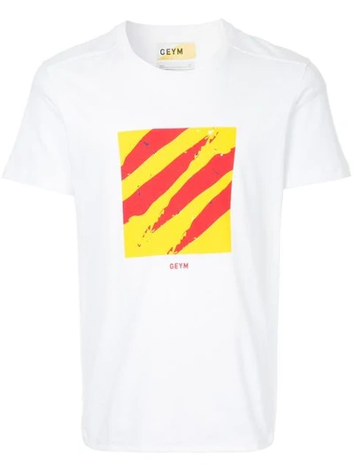 Geym Graphic Print T-shirt In White