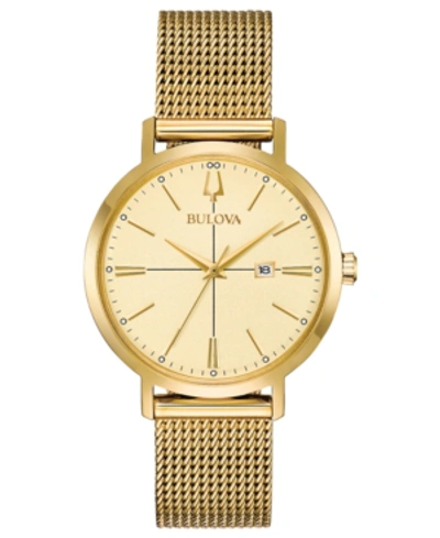 Bulova Women's Aero Jet Gold-tone Stainless Steel Mesh Bracelet Watch 34.7mm