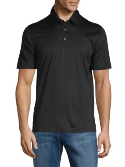 Brioni Cotton-jersey Polo Shirt In Black