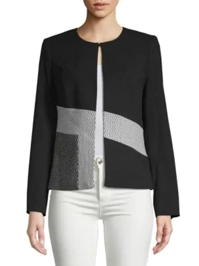 Calvin Klein Mixed Print Jacket In Black