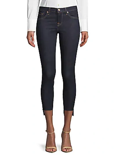 7 For All Mankind Gwen Step-hem Jeans In Rinsed Blue