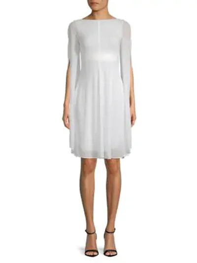 Akris Split-sleeve A-line Dress In Anemone