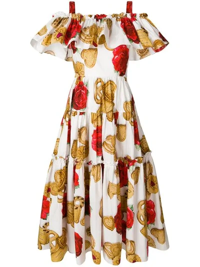 Dolce & Gabbana Cookie & Rose Dropped Shoulders Maxi Dress